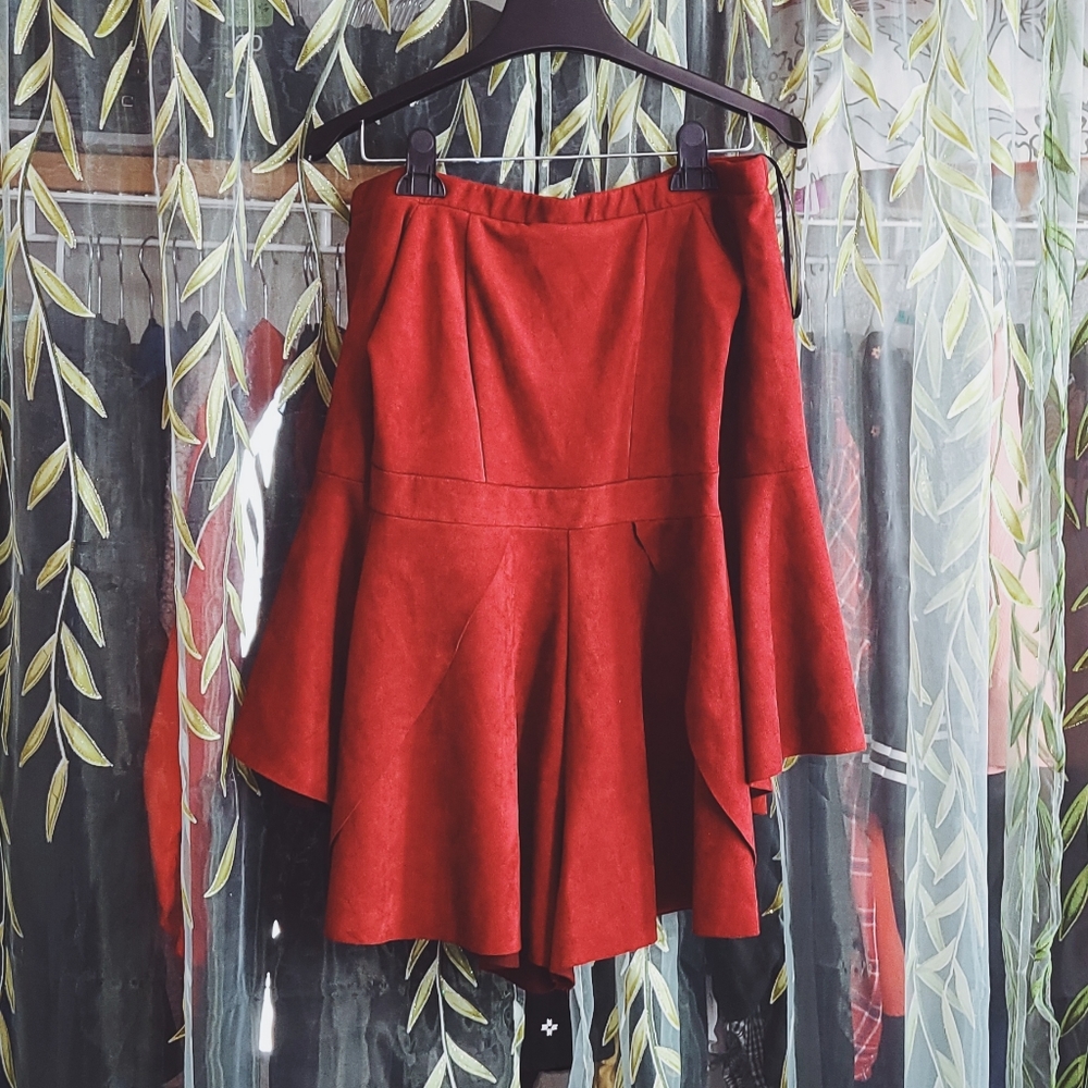 Red Flowy Romper